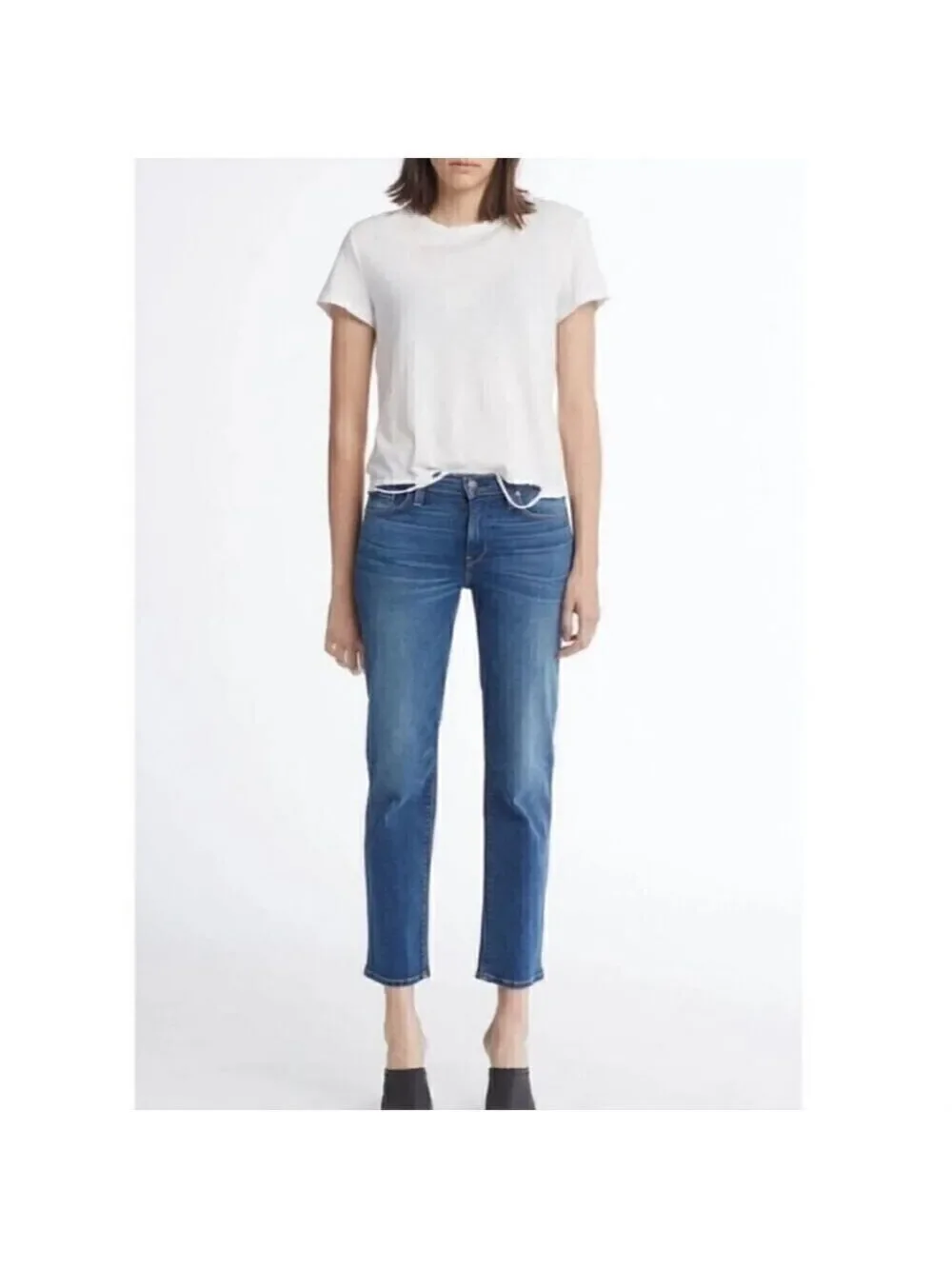 Hudson Nico Mid Rise Cigarette Slim Straight Leg Kick Hem Ankle Jeans Size 24